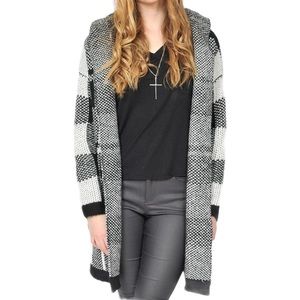 Pink Martini Collection Women’s Sweater Coat in Buffalo Plaid